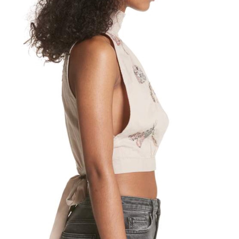Free People “The garden embroidered crop top” XS - Picture 3 of 4